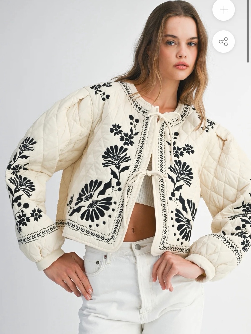 Anthropologie Mable NWT Ember Embroidered Quilted Jacket XL